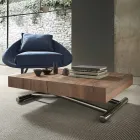 Mesa de centro moderna transformable en madera y metal, Made in Italy - Spirit Viadurini