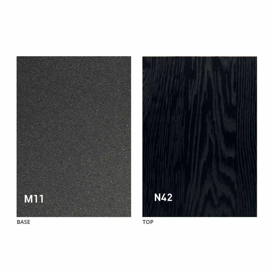 Mesa de centro moderna transformable en metal grafito y tapa de madera - Sistocle Viadurini