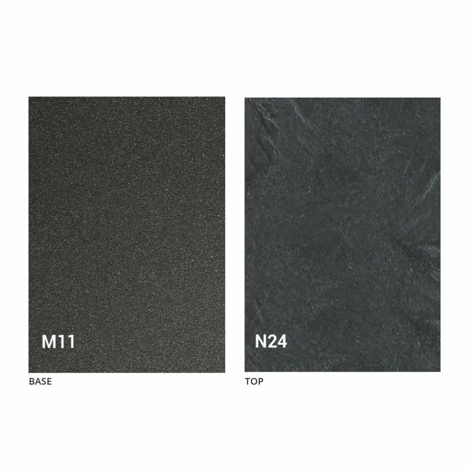 Mesa de centro moderna transformable en metal grafito y tapa de madera - Sistocle Viadurini