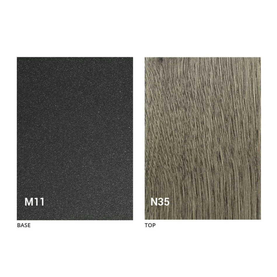 Mesa de centro moderna transformable en metal grafito y tapa de madera - Sistocle Viadurini