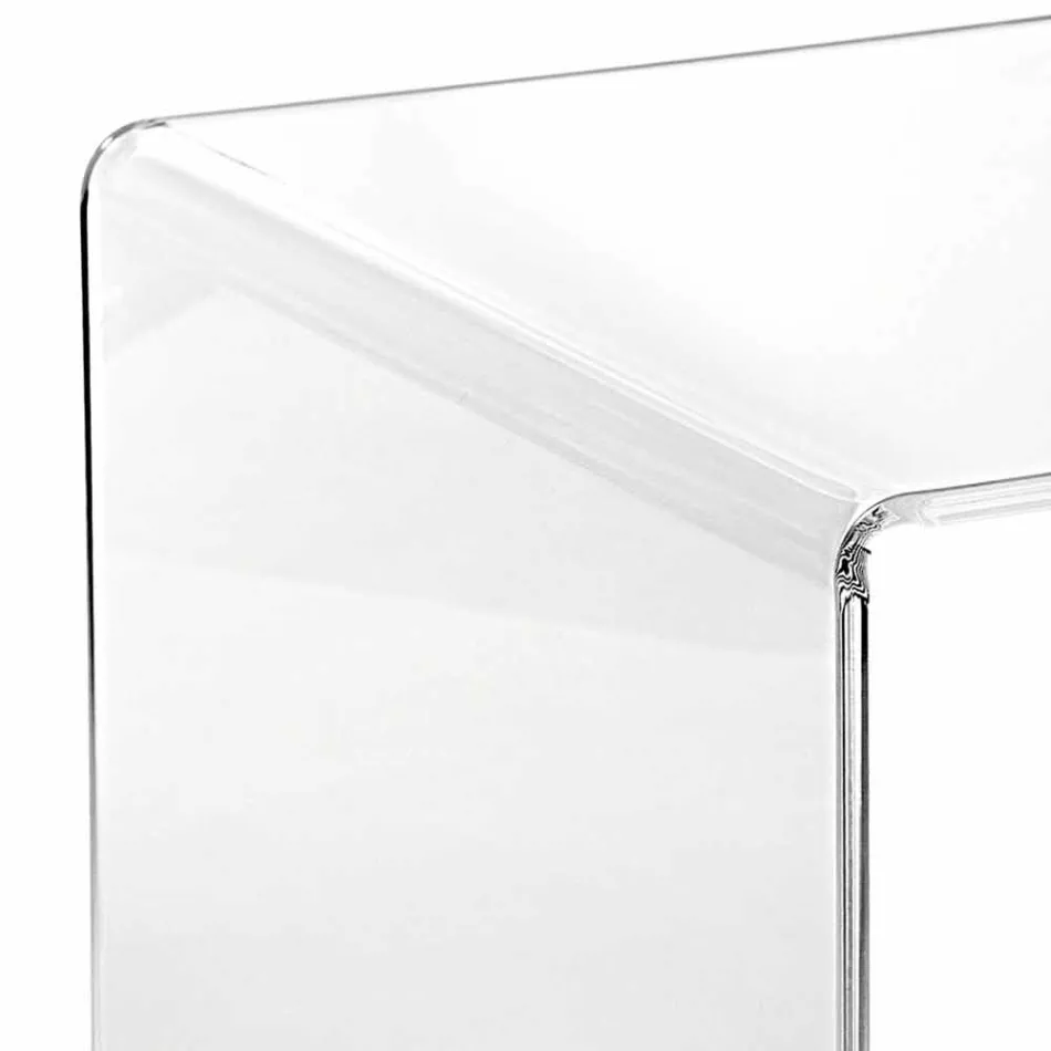 Mesita transparente de diseño moderno 40x40cm Terry Small, hecha en Italia Viadurini