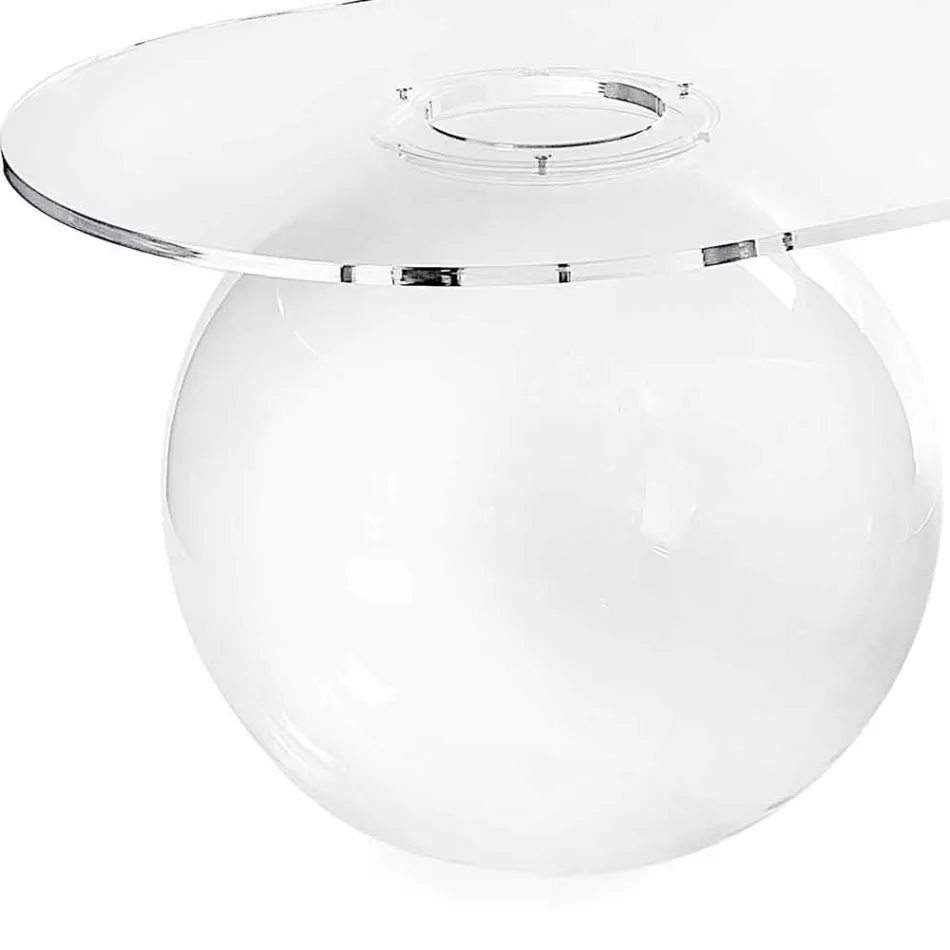 Mesa de centro transparente de diseño moderno L90xH40xP48 cm Bolly, hecha en Italia Viadurini