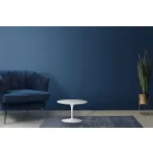Mesita Eero Saarinen Tulip Alt. 39 con tablero de laminado líquido blanco Made in Italy - Escarlata Viadurini