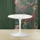 Mesa de Centro Tulip Eero Saarinen Alt. 39 con Tapa de Mármol de Carrara Made in Italy - Escarlata Viadurini
