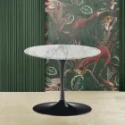 Mesita Tulip Eero Saarinen Alt. 39 con tablero redondo de mármol Arabescato Viadurini