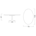 Mesita Tulip Eero Saarinen Alt. 41 con tablero ovalado de mármol Carrara Statuarietto Viadurini