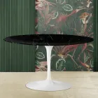 Mesita Tulip Eero Saarinen Alt. 41 con tablero ovalado de mármol negro Marquinia Viadurini