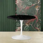 Mesita Tulip Eero Saarinen Alt. 41 con tablero redondo de mármol negro Marquinia Viadurini