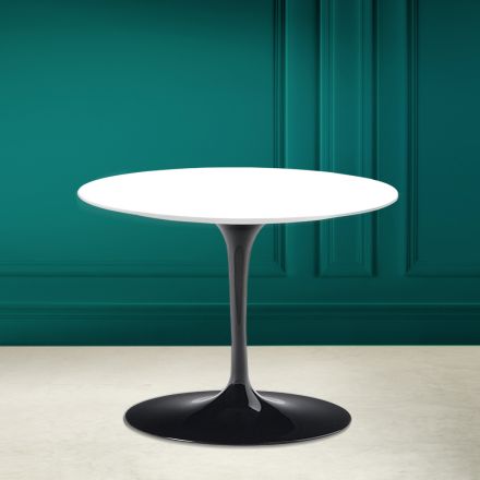Mesa de Centro Tulip Eero Saarinen H 41 en Cerámica Absolute White Made in Italy - Escarlata Viadurini
