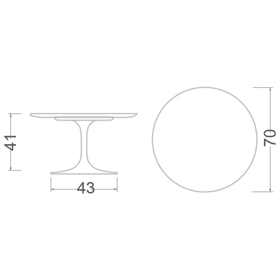 Mesita Tulip Eero Saarinen Alt. 41 de Cerámica Calacatta Michelangelo Viadurini
