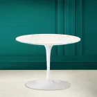 Mesa de Centro Tulip Eero Saarinen H 41 en Cerámica Crema Diamante Made in Italy - Escarlata Viadurini