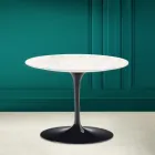 Mesa de Centro Tulip Eero Saarinen H 41 en Cerámica Crema Diamante Made in Italy - Escarlata Viadurini