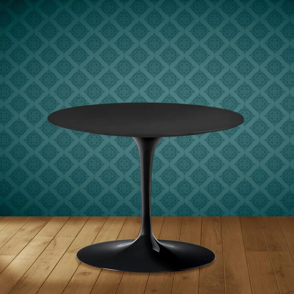 Mesa de centro Tulip de Eero Saarinen, 41 pulgadas de alto, cerámica Domoos, fabricada en Italia - Escarlata Viadurini
