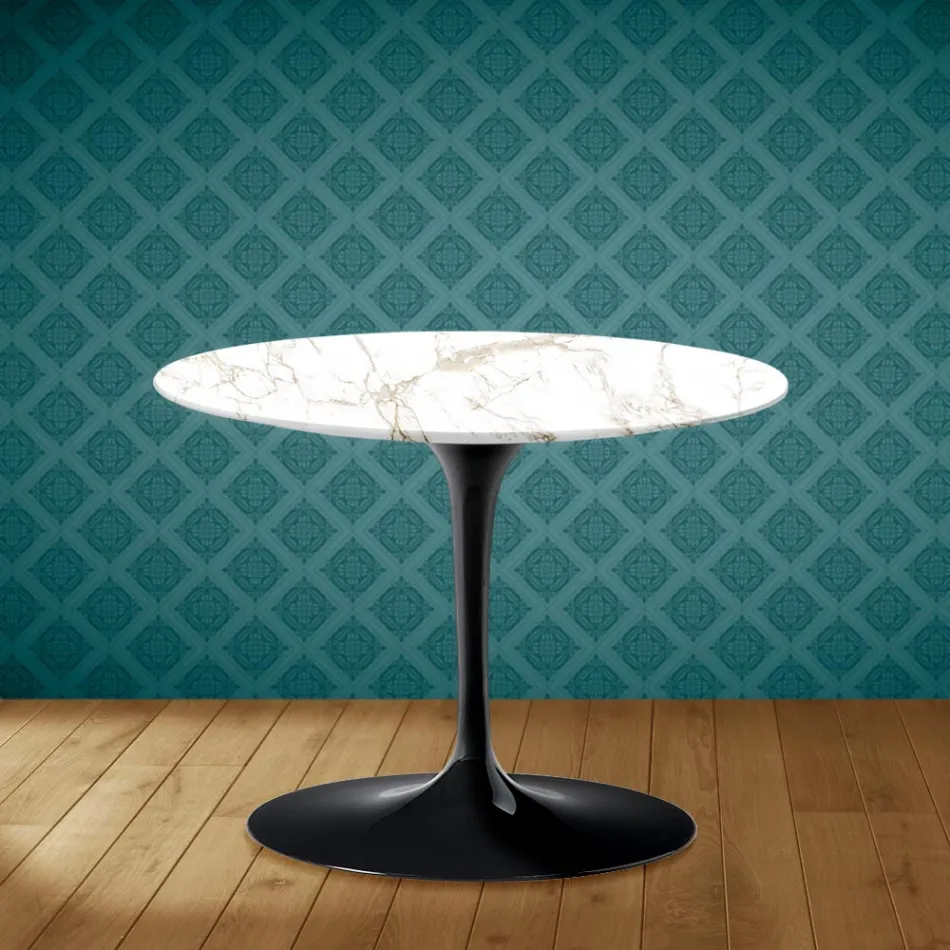 Mesa de Centro Tulip Eero Saarinen H 41 en Cerámica Entzo Made in Italy - Escarlata Viadurini