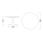 Mesa de Centro Tulip Eero Saarinen H 41 en Cerámica Invisible Select Made in Italy - Escarlata Viadurini