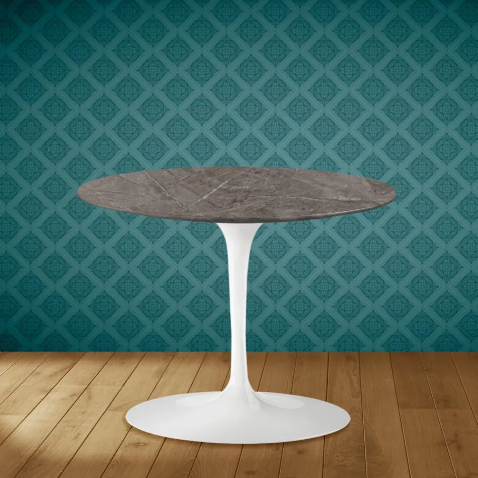 Mesa de Centro Tulip Eero Saarinen H 41 en Cerámica Kira Made in Italy - Escarlata Viadurini