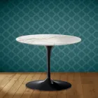 Mesa de centro Tulip de Eero Saarinen, 104 cm de altura, cerámica pulida, fabricada en Italia - Escarlata Viadurini
