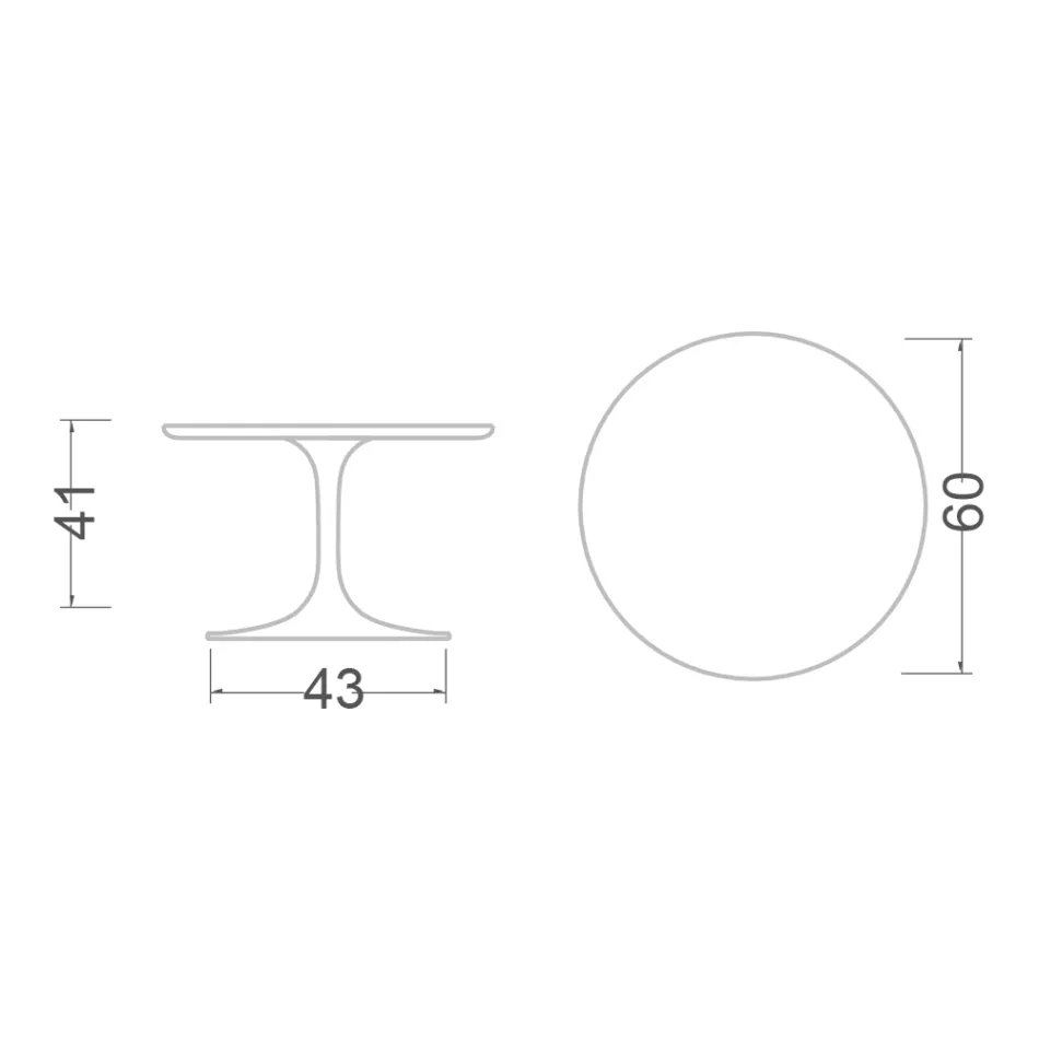 Mesa de centro Tulip de Eero Saarinen, 104 cm de altura, cerámica Marmorio, fabricada en Italia - Escarlata Viadurini