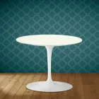 Mesa de centro Tulip de Eero Saarinen, 104 cm de altura, cerámica Moonè, fabricada en Italia - Escarlata Viadurini