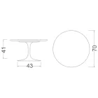 Mesa de centro Tulip de Eero Saarinen, 104 cm de altura, cerámica Moonè, fabricada en Italia - Escarlata Viadurini