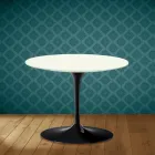 Mesa de centro Tulip de Eero Saarinen, 104 cm de altura, cerámica Moonè, fabricada en Italia - Escarlata Viadurini