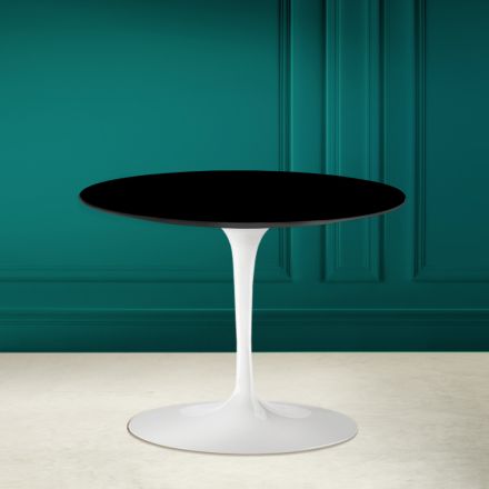 Mesa de Centro Tulip Eero Saarinen H 41 en Cerámica Absolute Black Made in Italy - Escarlata Viadurini