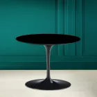 Mesa de Centro Tulip Eero Saarinen H 41 en Cerámica Absolute Black Made in Italy - Escarlata Viadurini