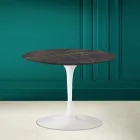 Mesa de centro Tulip Eero Saarinen H 41 en Noir Desire Made in Italy Cerámica - Escarlata Viadurini