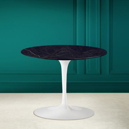 Mesa de Centro Tulip Eero Saarinen H 41 en Cerámica Noir Laurent Made in Italy - Escarlata Viadurini