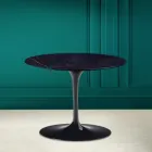 Mesa de Centro Tulip Eero Saarinen H 41 en Cerámica Noir Laurent Made in Italy - Escarlata Viadurini