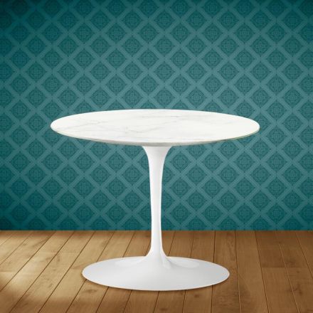 Mesa de Centro Tulip Eero Saarinen H 41 en Cerámica Rem Made in Italy - Escarlata Viadurini