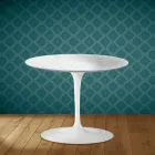 Mesa de centro Tulip de Eero Saarinen, 104 cm de altura, cerámica Salina, fabricada en Italia - Escarlata Viadurini