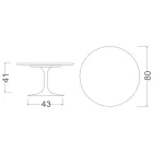 Mesa de centro Tulip de Eero Saarinen, 104 cm de altura, cerámica Salina, fabricada en Italia - Escarlata Viadurini