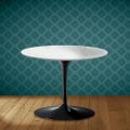 Mesa de centro Tulip de Eero Saarinen, 104 cm de altura, cerámica Salina, fabricada en Italia - Escarlata