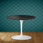 Mesa de centro Tulip de Eero Saarinen, 104 cm de altura, cerámica Somnia, fabricada en Italia - Escarlata Viadurini