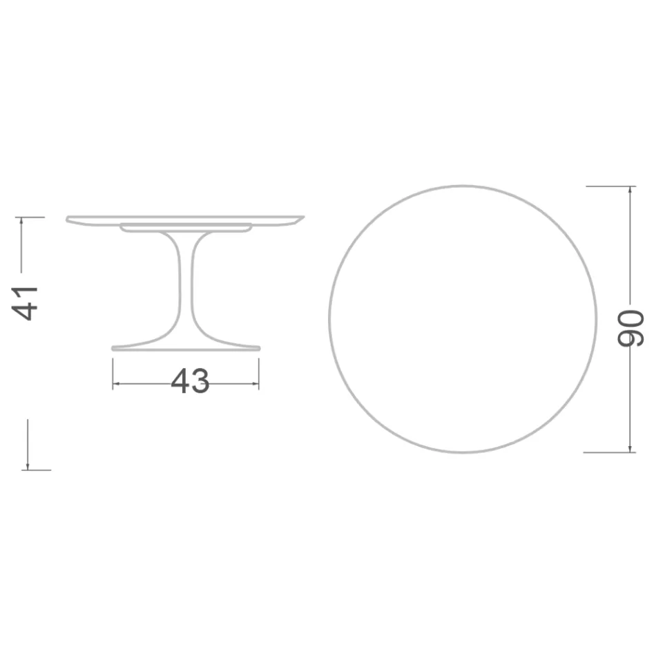 Mesa de centro Tulip de Eero Saarinen, 104 cm de altura, cerámica Somnia, fabricada en Italia - Escarlata Viadurini