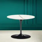 Mesa de centro Tulip Eero Saarinen H 41 en cerámica estatuaria de veta completa Made in Italy - Escarlata Viadurini