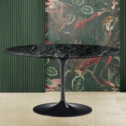 Mesita Tulip Eero Saarinen Alt. 41 de Mármol Verde Alpi Made in Italy Viadurini