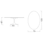 Eero Saarinen H 41 Mesa de Centro Tulipán Ovalada en Cerámica Crema Diamante Made in Italy - Escarlata Viadurini