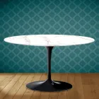 Mesa de Centro Tulip Eero Saarinen H 41 Ovalada en Cerámica Entzo Made in Italy - Escarlata Viadurini