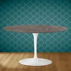 Mesa de Centro Tulip Eero Saarinen H 41 Ovalada en Cerámica Kira Made in Italy - Escarlata Viadurini
