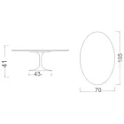 Mesa de centro Tulip de Eero Saarinen, ovalada, de 41 cm de altura, en cerámica Marmorio, fabricada en Italia - Escarlata Viadurini