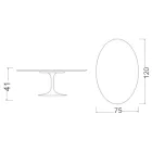 Mesa de centro ovalada Tulip H 41 de Eero Saarinen en cerámica Moonè, fabricada en Italia - Scarlet Viadurini