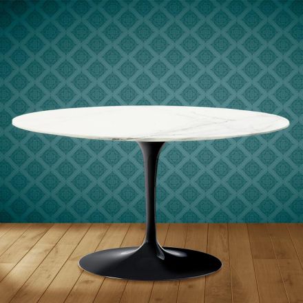 Mesa de Centro Tulip Eero Saarinen H 41 Ovalada en Cerámica Rem Made in Italy - Escarlata Viadurini