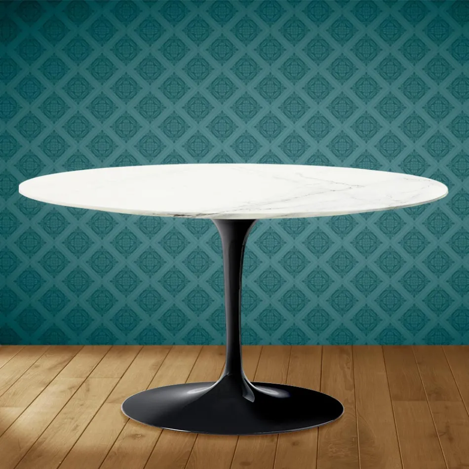 Mesa de Centro Tulip Eero Saarinen H 41 Ovalada en Cerámica Rem Made in Italy - Escarlata Viadurini