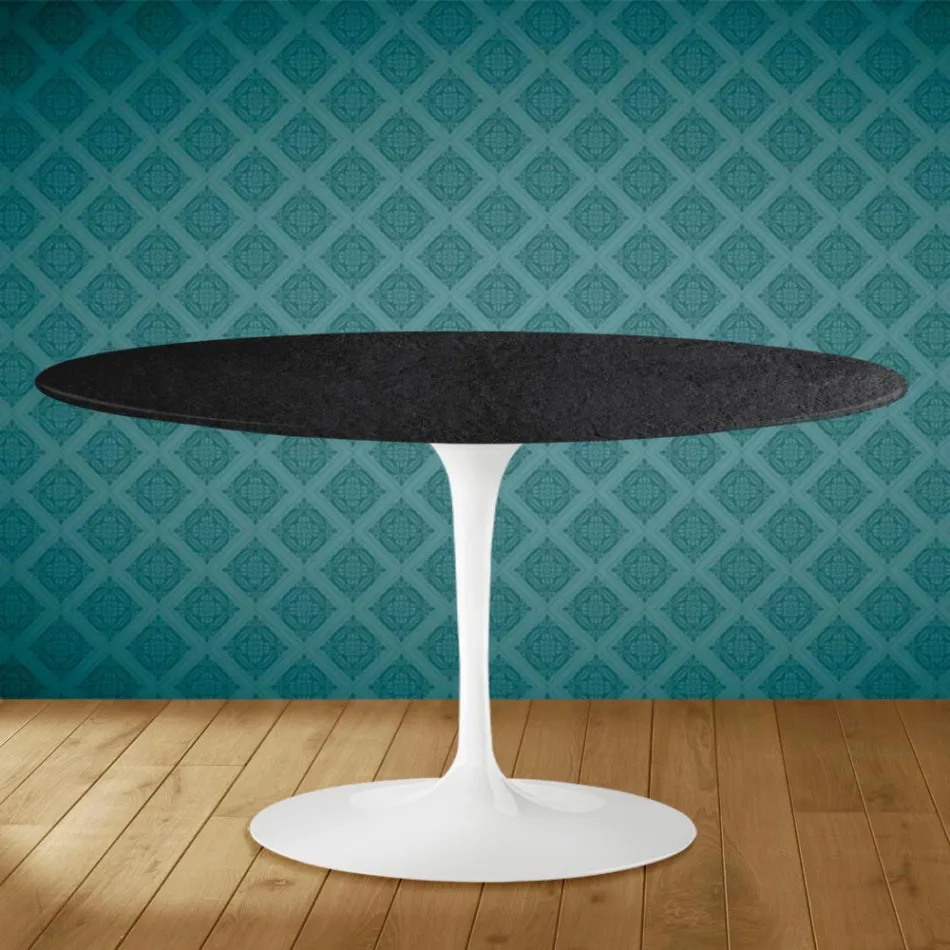 Mesa de Centro Tulip Eero Saarinen H 41 Ovalada en Cerámica Sirius Made in Italy - Escarlata Viadurini