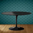 Mesa de centro ovalada Tulip H 41 de Eero Saarinen en cerámica Somnia, fabricada en Italia - Scarlet Viadurini