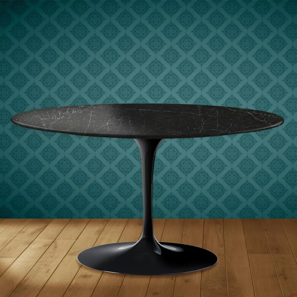 Mesa de centro ovalada Tulip H 41 de Eero Saarinen en cerámica Somnia, fabricada en Italia - Scarlet Viadurini