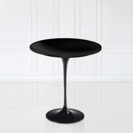 Mesa de Centro Tulip Eero Saarinen H 52 con Tapa de Laminado Líquido Negro Made in Italy - Escarlata Viadurini