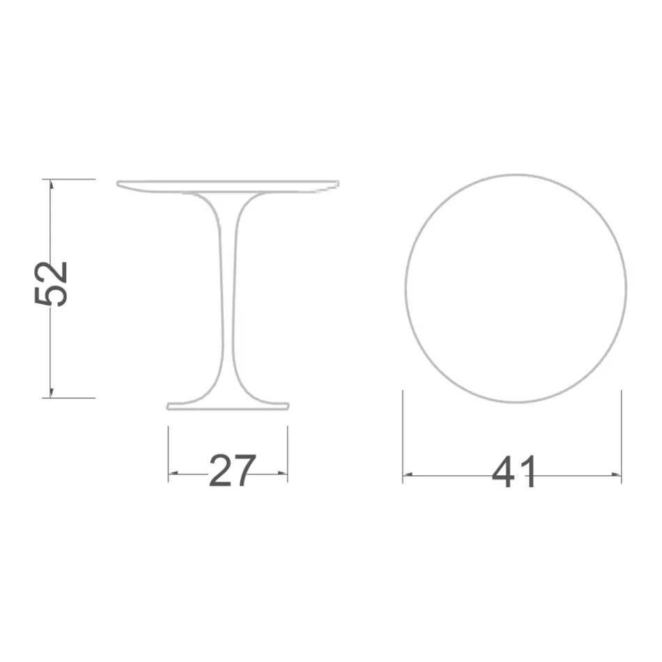 Mesa de Centro Tulip Eero Saarinen H 52 en Mármol Negro Marquinia Made in Italy - Escarlata Viadurini